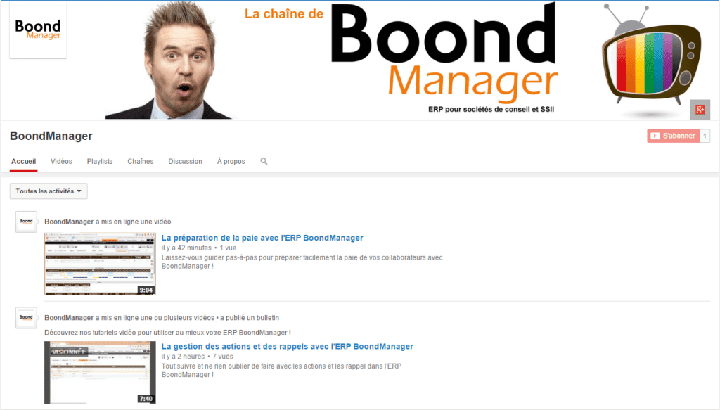 chaîne YouTube BoondManager