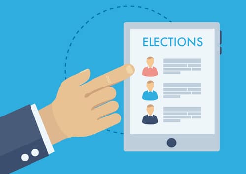 Voting advice application, politics and elections illustration,